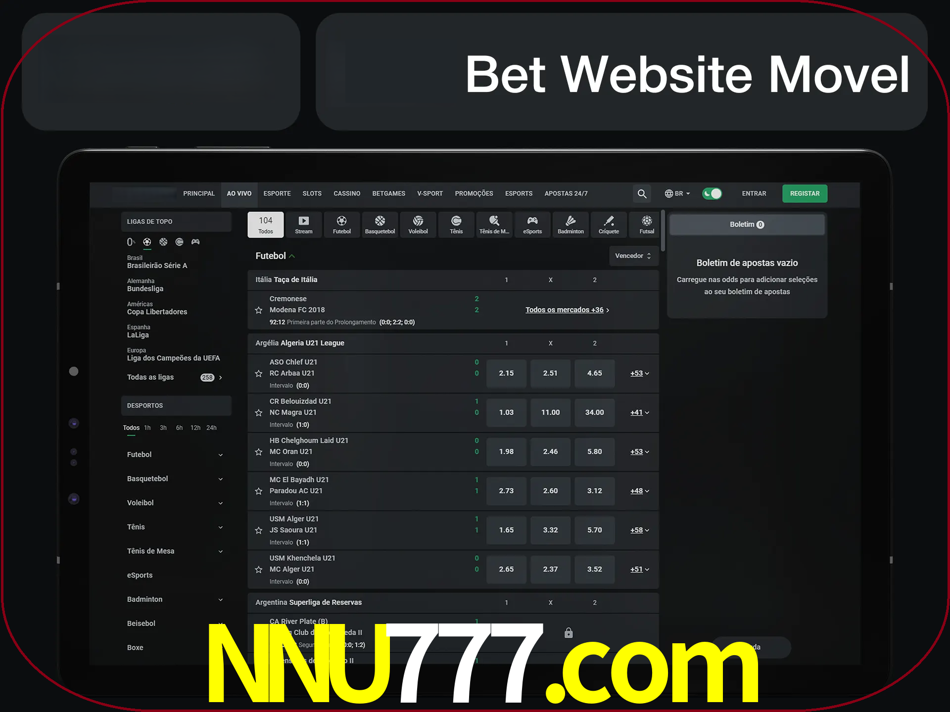 Use nosso website em qualquer dispositivo.