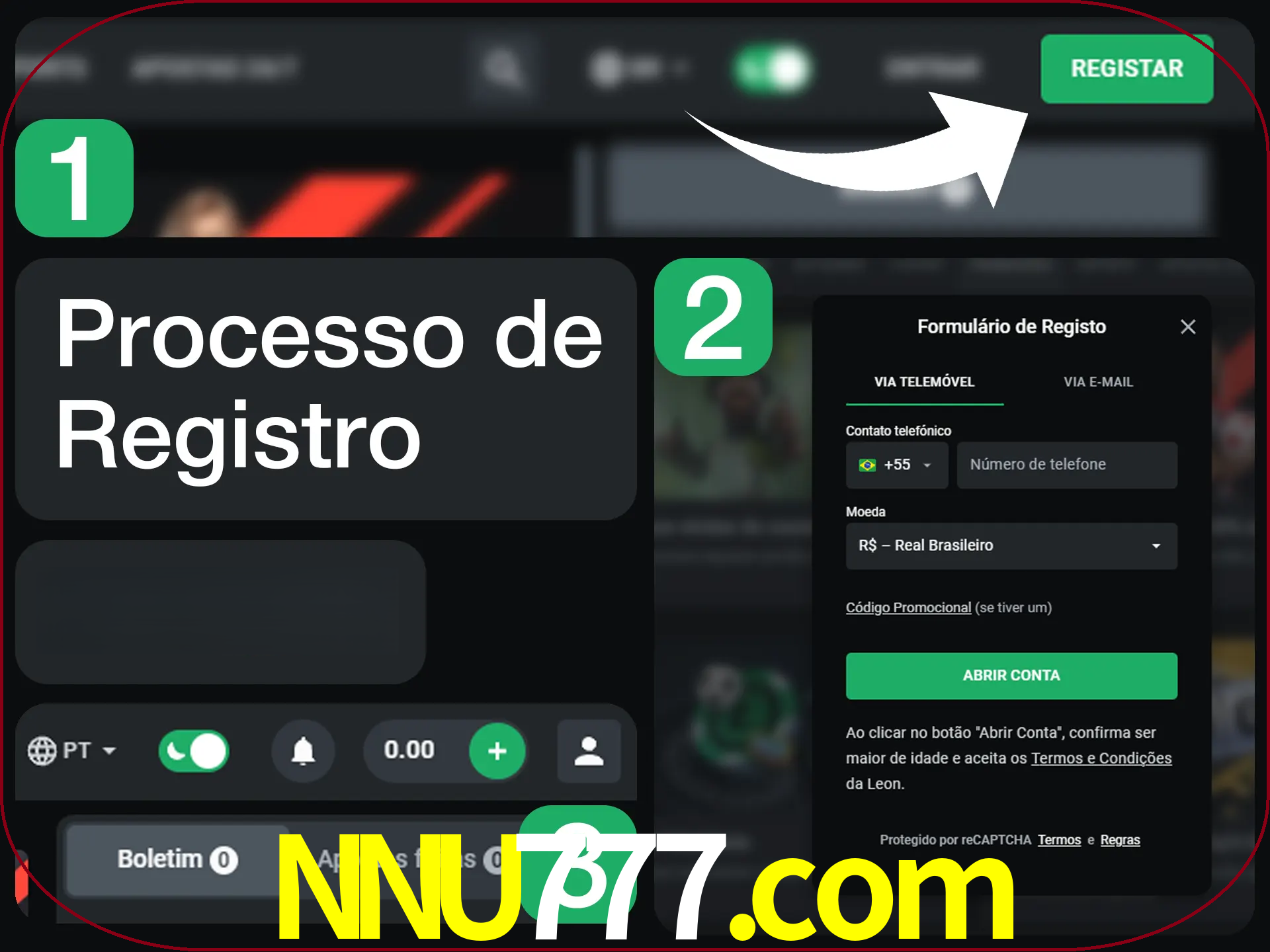 O processo de registro na LeonBet é simples.